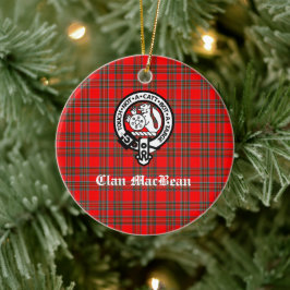 Ornamento De Cerâmica Clan MacBean Crest Crachá e Tartan