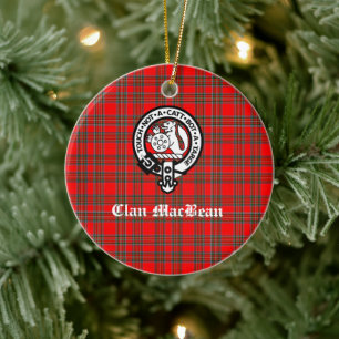 Ornamento De Cerâmica Clan MacBean Crest Crachá e Tartan