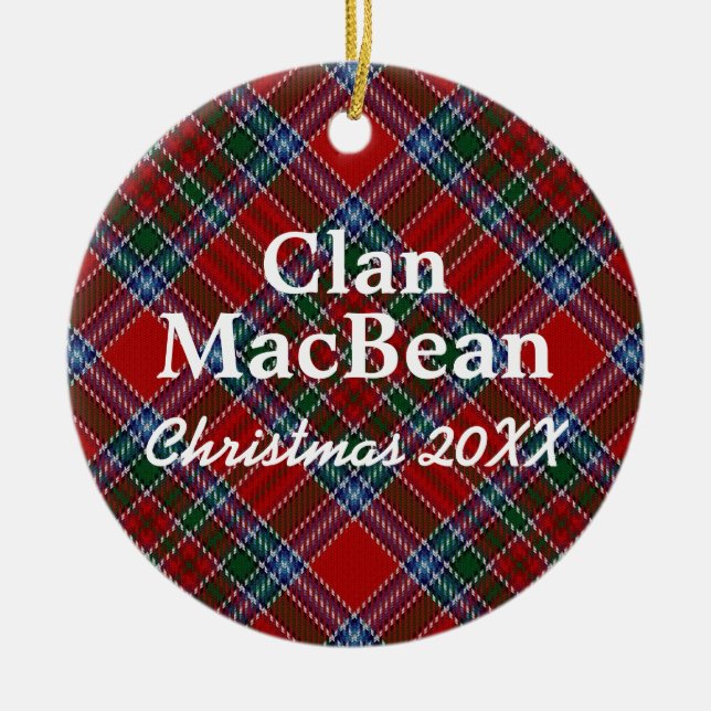 Ornamento De Cerâmica Clan MacBean Scottish Tartan (Frente)