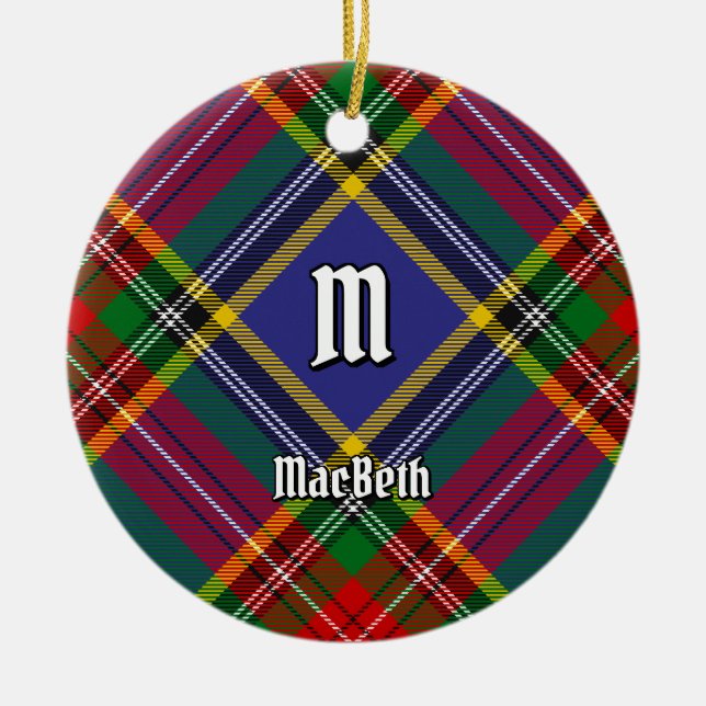 Ornamento De Cerâmica Clan MacBeth Tartan Cerâmica (Frente)
