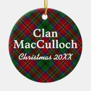 Ornamento De Cerâmica Clan MacCulloch Scottish Tartan