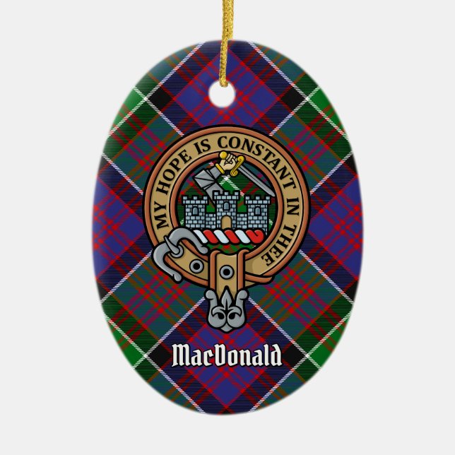 Ornamento De Cerâmica Clan MacDonald do Crest Clanranald (Frente)