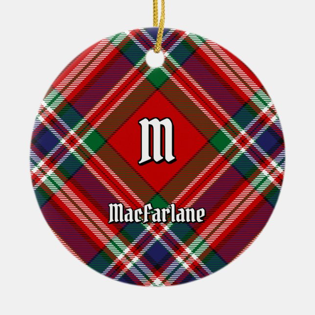 Ornamento De Cerâmica Clan MacFarlane Red Tartan (Frente)