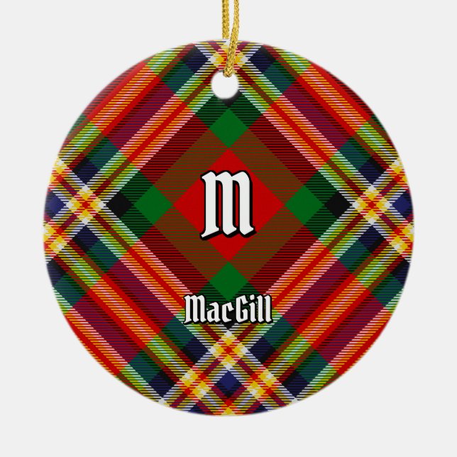 Ornamento De Cerâmica Clan MacGill Tartan Cerâmica (Frente)