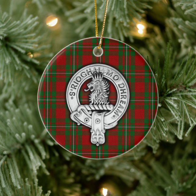 Ornamento De Cerâmica Clan MacGregor Crest & Tartan (Árvore)
