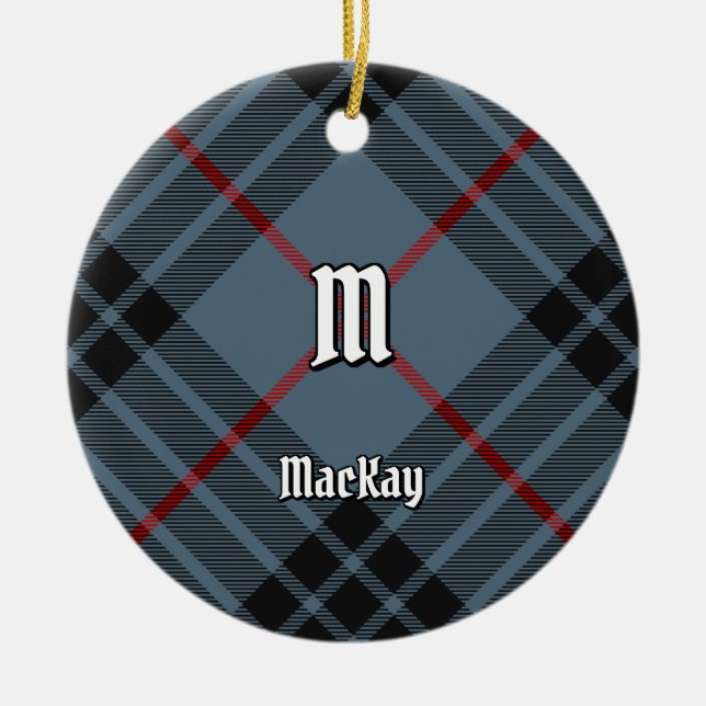Ornamento De Cerâmica Clan MacKay Blue Tartan (Frente)
