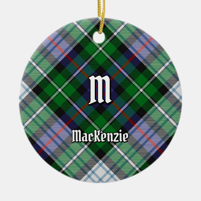 Ornamento De Cerâmica Clan MacKenzie Dress Tartan Cerâmica (Frente)