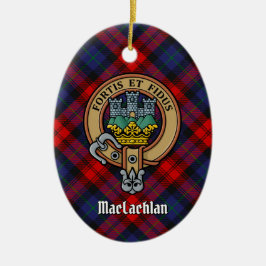 Ornamento De Cerâmica Clan MacLachlan Crest sobre Tartan