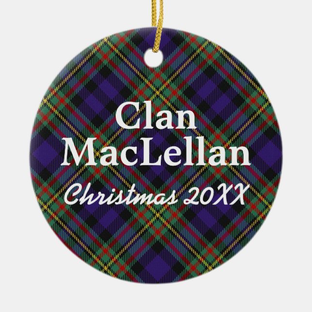 Ornamento De Cerâmica Clan MacLellan Scottish Tartan (Frente)