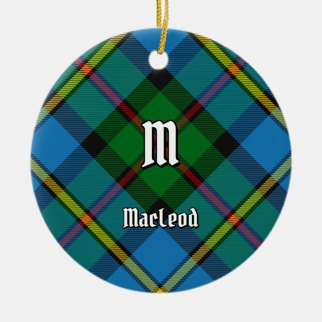 Ornamento De Cerâmica Clan MacLeod caçando Tartan (Frente)