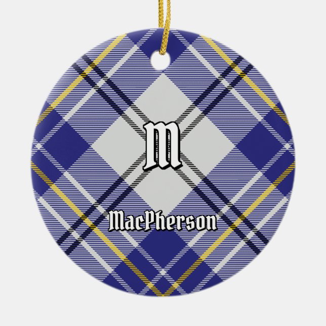 Ornamento De Cerâmica Clan MacPherson Blue Dress Tartan Cerâmica (Frente)