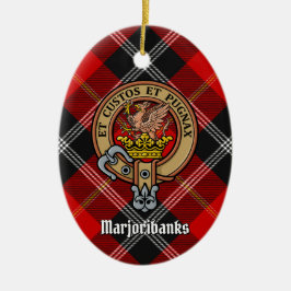 Ornamento De Cerâmica Clan Marjoribanks Crest sobre Tartan