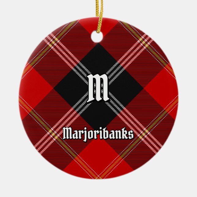 Ornamento De Cerâmica Clan Marjoribanks Tartan (Frente)