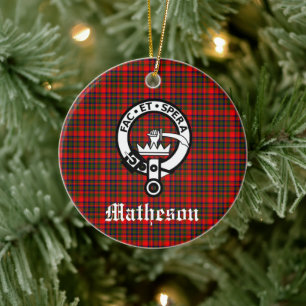 Ornamento De Cerâmica Clan Matheson Crest Crachá e Tartan