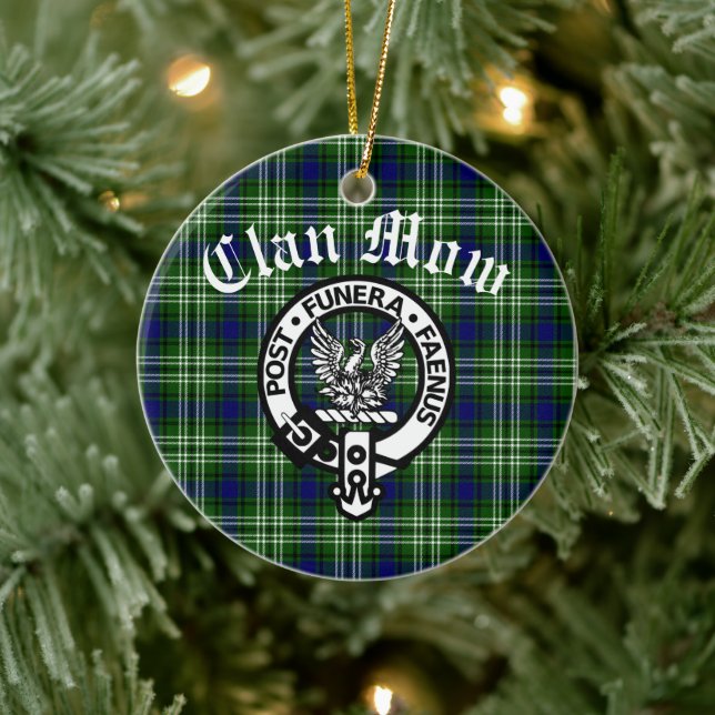 Ornamento De Cerâmica Clan Mow Crest & Tartan Escocês (Árvore)