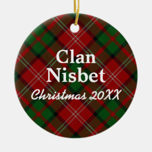 Ornamento De Cerâmica Clan Nisbet Scottish Tartan