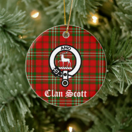 Ornamento De Cerâmica Clan Scott Crest Crachá e Tartan