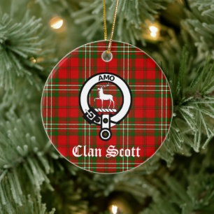 Ornamento De Cerâmica Clan Scott Crest Crachá e Tartan