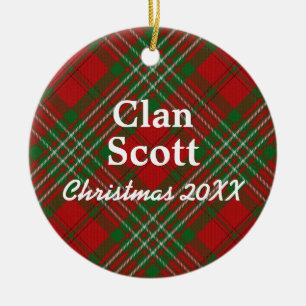Ornamento De Cerâmica Clan Scott Scottish Tartan