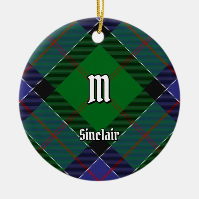 Ornamento De Cerâmica Clan Sinclair caçando Tartan (Frente)