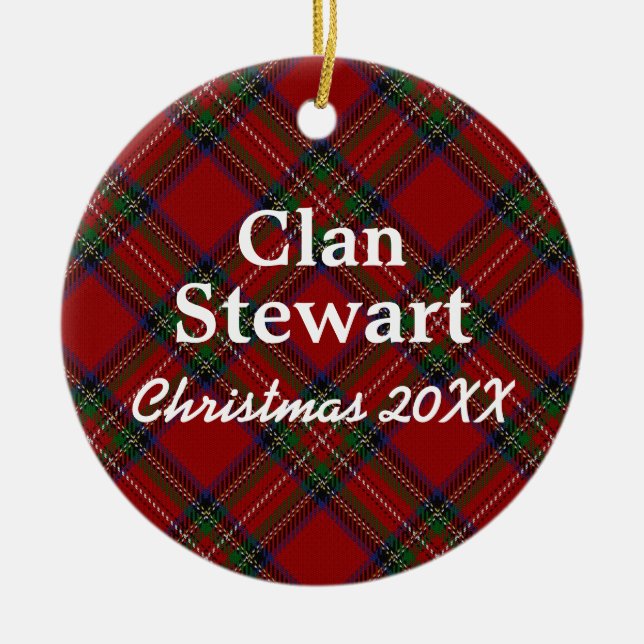 Ornamento De Cerâmica Clan Stewart Scottish Tartan (Frente)