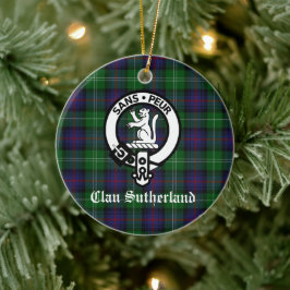 Ornamento De Cerâmica Clan Sutherland Crest & Tartan Personalizável