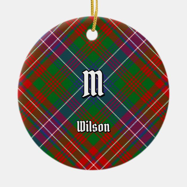 Ornamento De Cerâmica Clan Wilson Modern Tartan (Frente)
