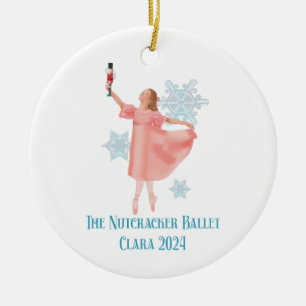 Ornamento De Cerâmica Clara com Nutcracker 2024