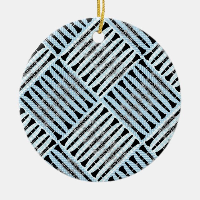 Ornamento De Cerâmica Clarinet Crosshatch (Frente)