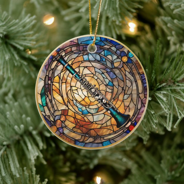 Ornamento De Cerâmica Clarinet Music (Árvore)