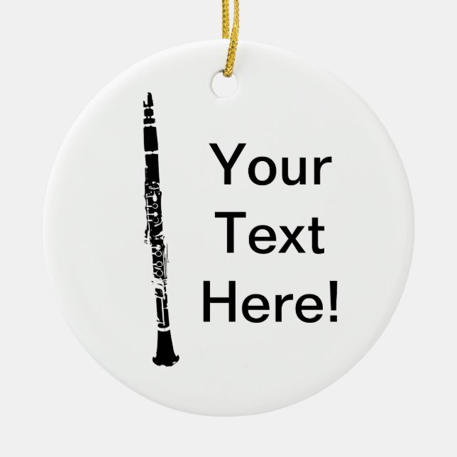 Ornamento De Cerâmica Clarinet Personalizado (Frente)