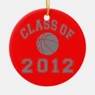 Ornamento De Cerâmica Classe De 2012 De Basquete - Cinza 2