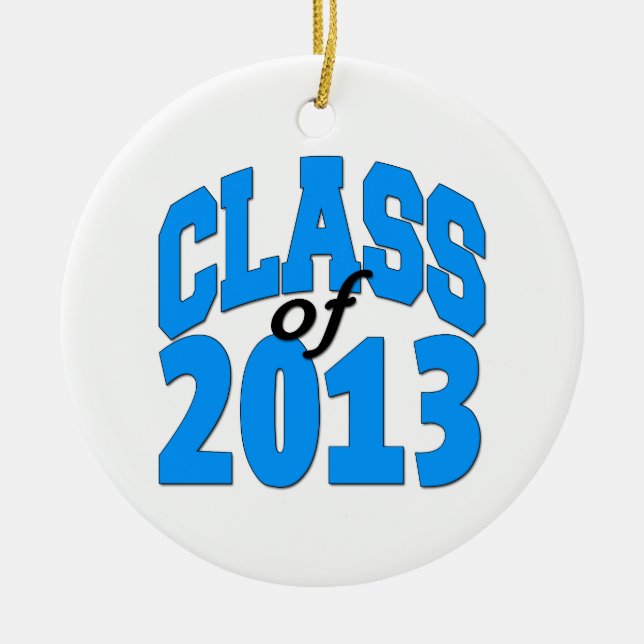 Ornamento De Cerâmica Classe de 2013 (azul) (Frente)
