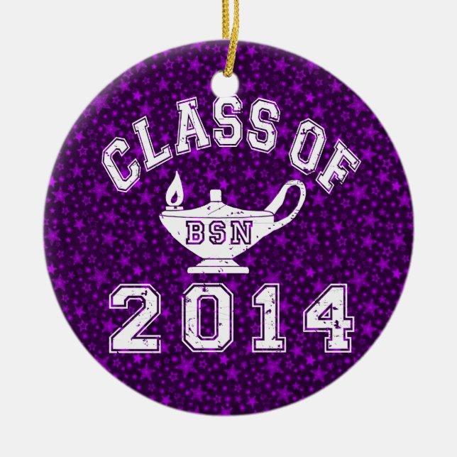 Ornamento De Cerâmica Classe de 2014 BSN (Frente)