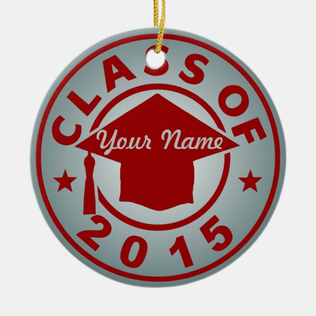 Ornamento De Cerâmica Classe De 2015 (Frente)
