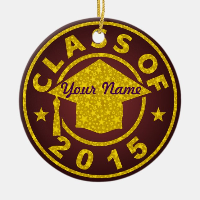 Ornamento De Cerâmica Classe de 2015 (Frente)