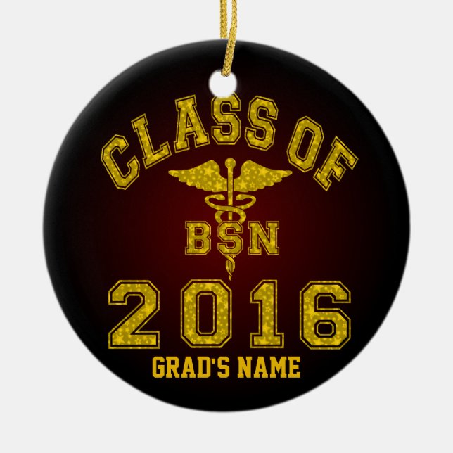 Ornamento De Cerâmica Classe de 2016 BSN (Frente)