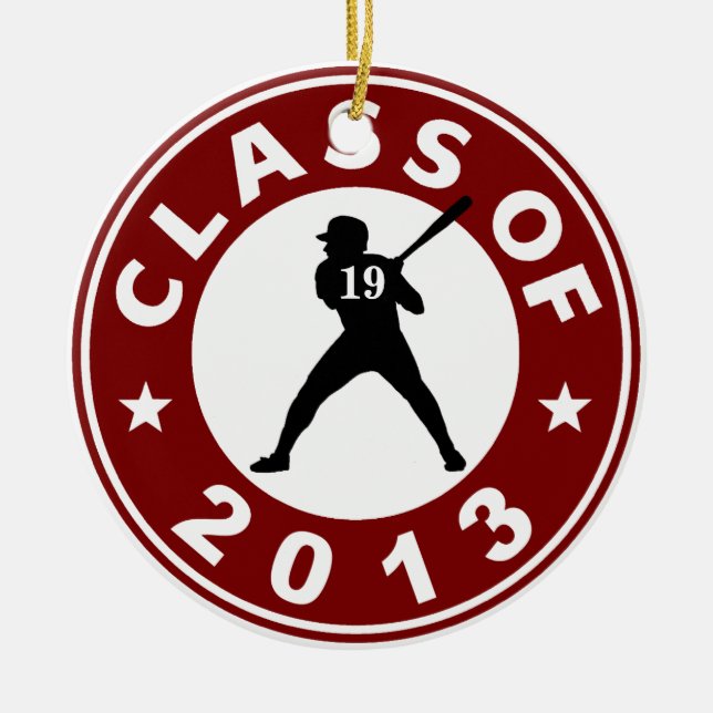 Ornamento De Cerâmica Classe De Basebol De 2013 (Frente)