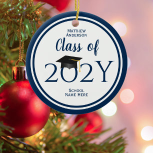 Ornamento De Cerâmica Classe de Formando de Boné de formatura Elegante 