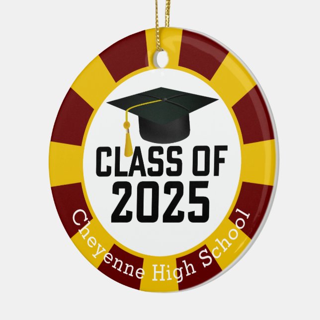 Ornamento De Cerâmica Classe de graduação de 2025 (Add Name) (Esquerda)