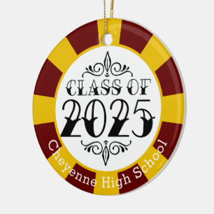 Ornamento De Cerâmica Classe de graduação de 2025 (Add Name)