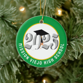 Ornamento De Cerâmica Classe de Graduação Personalizada de Fotos 2025