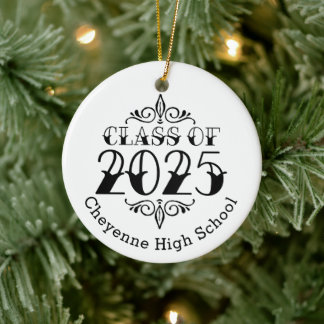 Ornamento De Cerâmica Classe de Graduação Personalizada de Fotos 2025
