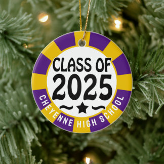 Ornamento De Cerâmica Classe de Graduação Personalizada de Fotos 2025