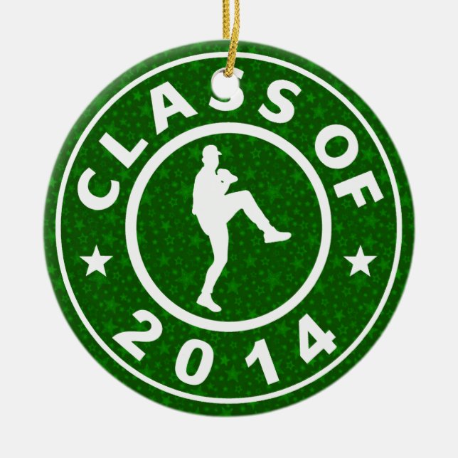 Ornamento De Cerâmica Classe do basebol 2014 (Frente)