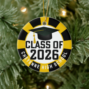 Ornamento De Cerâmica Classe Letterman de Graduação de Foto 2026