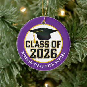Ornamento De Cerâmica Classe Letterman de Graduação de Foto 2026