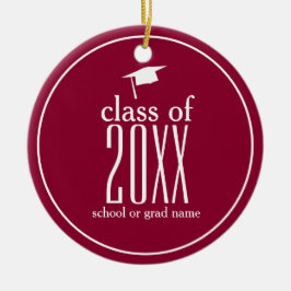 Ornamento De Cerâmica Classe moderna de cor personalizada do Boné de for