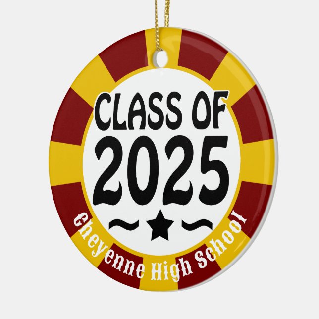 Ornamento De Cerâmica Classe Star de Graduação 2025 (Adicionar Nome) (Esquerda)