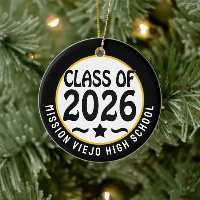 Ornamento De Cerâmica Classe Star de Graduação de Foto 2026 (Árvore)